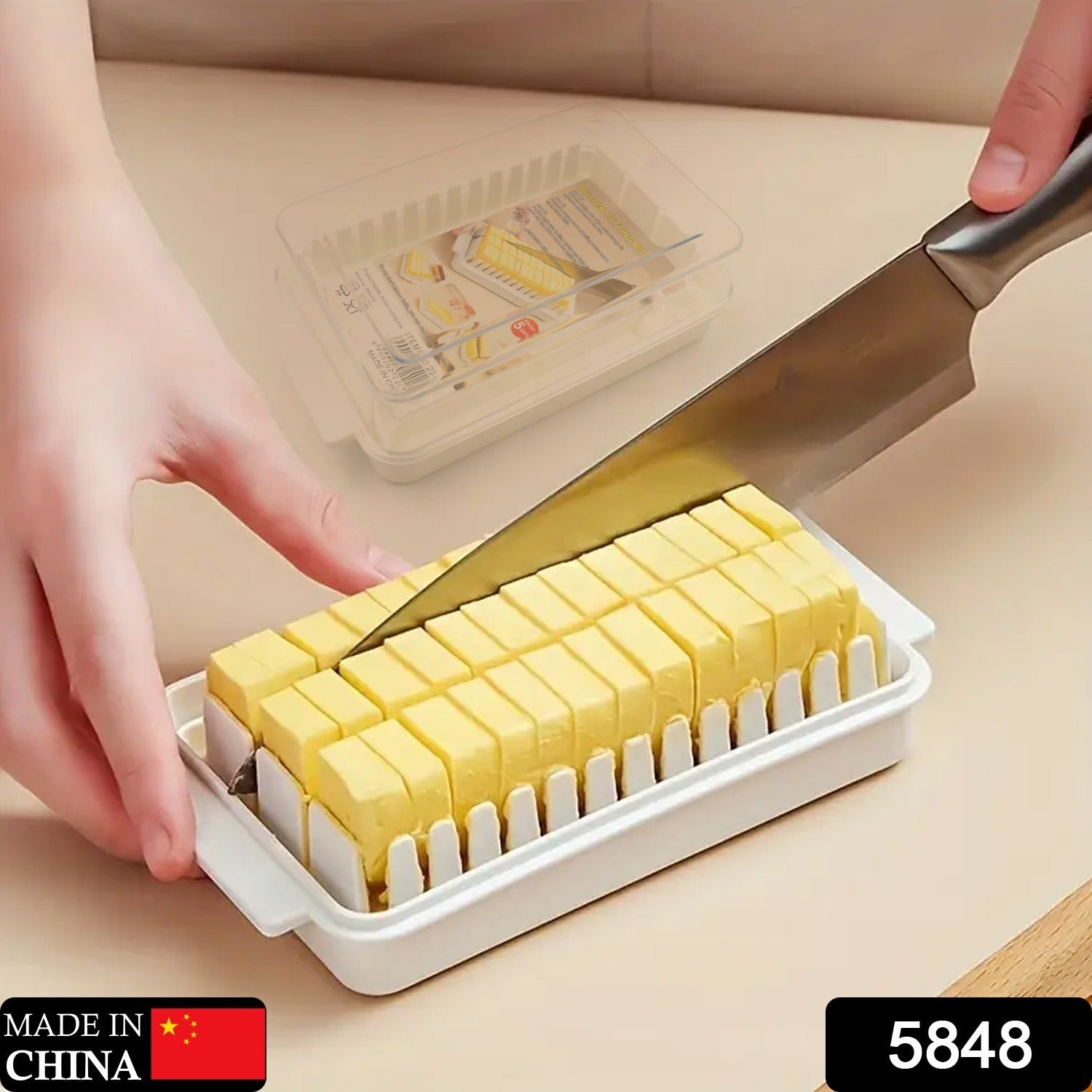 5848 Butter storage box with slicer for easy cutting,cheese butter organizer dispenser for kitchen refrigerator,Transparent plastic butter box with lid,butter cutter slicer storage tray (1 Pc) 5848 Butter storage box with slicer for easy cutting,cheese butter organizer dispenser for kitchen refrigerator,Transparent plastic butter box with lid,butter cutter slicer storage tray (1 Pc)
